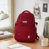 Red backpack, fashionable and casual, large-capacity, lightweight and durable backpack for student commuting details Picture